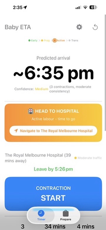 Active phase with Head to Hospital alert