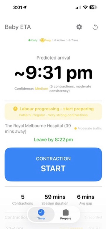Progressing phase with preparation alert