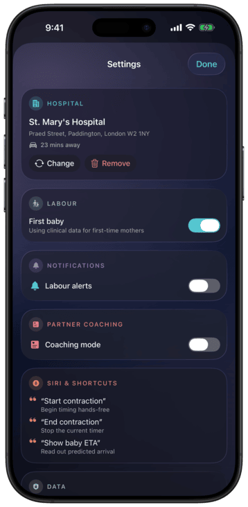 Siri Shortcuts for Baby ETA